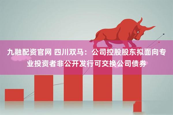 九融配资官网 四川双马：公司控股股东拟面向专业投资者非公开发行可交换公司债券